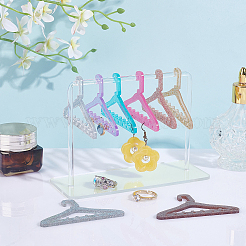 20 шт. двухцветная мини-вешалка для сережек из акрила с 10 отверстиями и блестками EDIS-PH0001-86