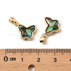 Подвески-бабочки из натуральной ракушки пауа KK-G538-22G