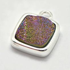 Гальванические натуральный druzy агата подвески&nbsp;G-P320-03