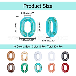400 шт. 10 цвета акриловые соединительные кольца&nbsp;OACR-WR0001-01