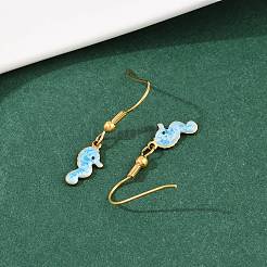 Серьги-подвески из нержавеющей стали 304 серии Ocean EJEW-K017-01B-G