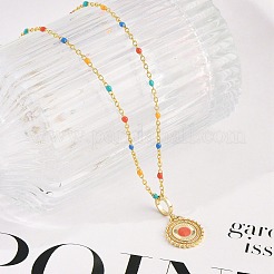 Латунь подвесные ожерелья NJEW-R006-01G-03