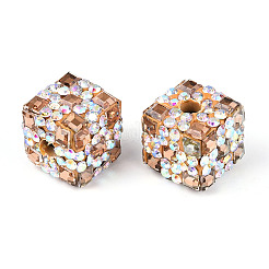 Бусины из полимерной глины со стразами и квадратным акрилом&nbsp;CLAY-T022-03E