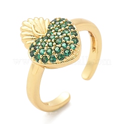 Кольца-манжеты из латуни с микропаве из кубического циркония для женщин&nbsp;RJEW-B117-01G