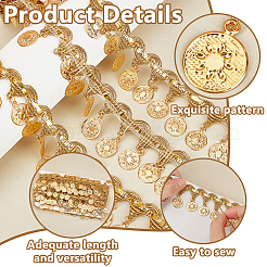 Лента из полиэстеровой бахромы с кружевной отделкой и подвесками-кисточками&nbsp;OCOR-WH0078-337A