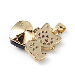 Настоящие 18-каратные позолоченные подвески из латуни с микропаве из кубического циркония KK-C015-31G-14