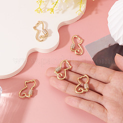 5 шт. латунные микро-паве прозрачные кубические цирконии винтовые карабины-замки&nbsp;KK-TA0003-18