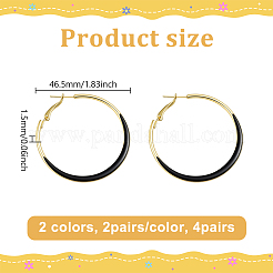 4 пара двухцветных серег-колец с эмалевым сплавом&nbsp;EJEW-GO0002-01