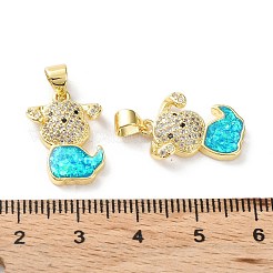 Подвески в виде щенка из латуни с микропаве и кубическим цирконием KK-C041-15G