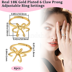 4 шт. латунная регулируемая кольцевая фурнитура KK-BBC0014-80G