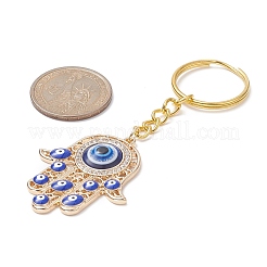 Хамса рука/рука мириам с эмалью сплава сглаза и брелок со стразами KEYC-JKC00479