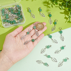 4 комплект подвесок из сплава в тибетском стиле в виде листьев FIND-UN0002-74