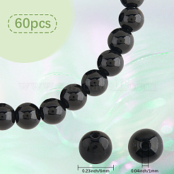 60 шт. бусины из натурального черного оникса&nbsp;G-SC0003-58
