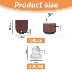 60 шт. деревянные серьги-гвоздики&nbsp;EJEW-FI0003-33D