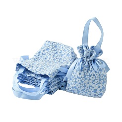 Тканевые высокие жаккардовые цветочные сахарные подарочные сумки на шнурке с ручкой&nbsp;ST-CJ0004-01A