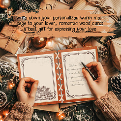 Деревянная книга с памятными открытками WOOD-WH0045-06