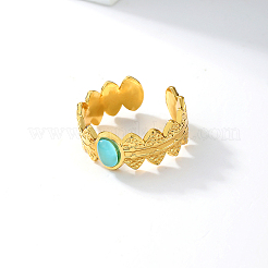 Стильные овальные кольца-манжеты из нержавеющей стали 201 с неровной текстурой&nbsp;LI2360