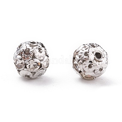 Латунные бусины со стразами  RB-A011-8mm-01P