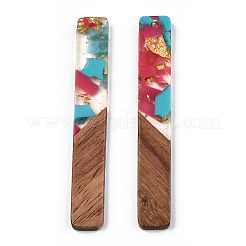 Большие подвески из прозрачной смолы и орехового дерева RESI-TAC0017-70-A04