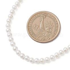 Ожерелья из круглых белых жемчужин диаметром 4 мм NJEW-JN05702