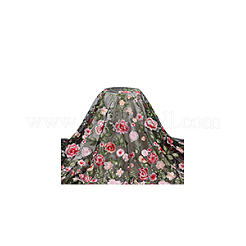 1 ярд полиэфирной ткани с цветочным узором и вышивкой AJEW-WH0314-473B