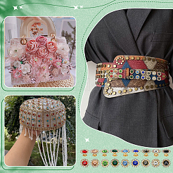 162 шт. 9-х цветных латунных заклепок со стразами&nbsp;FIND-FG0005-28