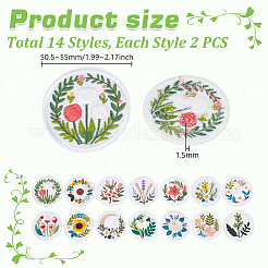 14 шт. полиэстеровые нашивки на одежду&nbsp;PATC-WH0022-41