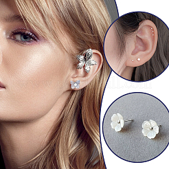 925 серебряная фурнитура для плоских серег-пусетов STER-PH0002-76