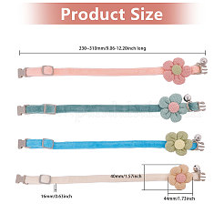 4 шт. двухцветный полиэстеровый галстук-цветок для собак с регулируемым воротником&nbsp;AJEW-GL0002-59