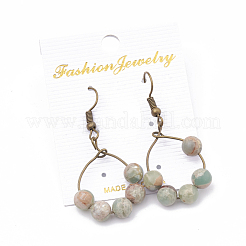 Серьги из натуральной аква-терра-яшмы EJEW-S202-011B