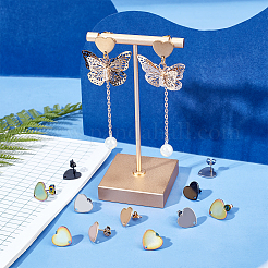 30 шт. 5 цвета в форме сердца с вакуумным покрытием PVD из нержавеющей стали 304&nbsp;EJEW-UN0001-63