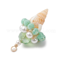 Подвески из ракушек и стекла&nbsp;PALLOY-TA00359-03