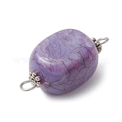 Потрескавшийся непрозрачный акрил имитация бирюзовый овальный соединительный шарм&nbsp;PALLOY-JF03805