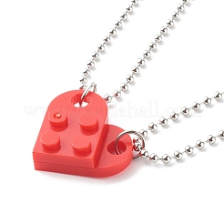 Ожерелья с подвесками из полимерных строительных блоков NJEW-JN03533-02