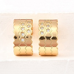 Латунные серьги-манжеты из прозрачного кубического циркония&nbsp;EJEW-F370-32G