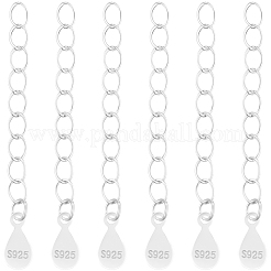 10 шт. 925 витые цепочки-удлинители из стерлингового серебра&nbsp;STER-BBC0008-99