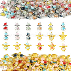 40 шт. подвески из двухцветного золотистого сплава из стекла PALLOY-FS00025