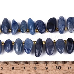 Природные голубые авантюрин бисером пряди&nbsp;G-Z091-A43