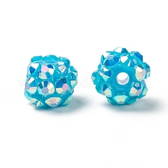 Бусины со стразами из смолы RESI-M019-10mm-M