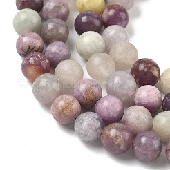 Натуральный лепидолит / пурпурный слюдяный камень бисер пряди&nbsp;G-F591-28-8mm