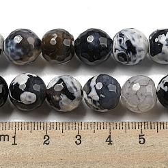 Граненые бусины из натурального огненного агата с треском&nbsp;G-F447-12mm-N13