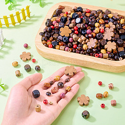 360шт 18 вида деревянных бусин WOOD-TA0002-75