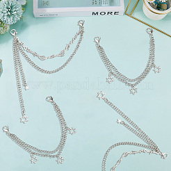 4 шт. 2 стиля двухслойная железная сплавная цепочка для украшения обуви AJEW-GF0011-24