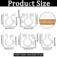 100 шт. 5 стиля пластиковых клипс для сережек KY-AR0001-31