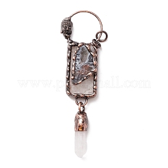 Большие подвески из натурального друзового агата и кварцевого хрусталя&nbsp;G-M383-06R