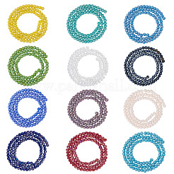 12 нити 12-х цветных гальванизированных непрозрачных стеклянных бусин&nbsp;EGLA-TA0013-34