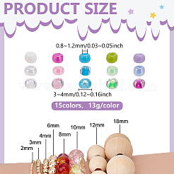 195 г 15-х цветов прозрачного стеклянного бисера&nbsp;SEED-PH0002-64