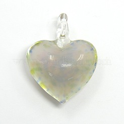Сердце ручной работы Lampwork подвески LAMP-L028-07
