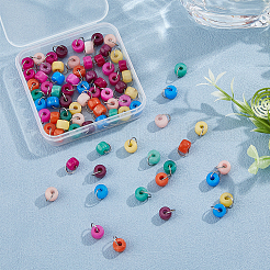 80 шт. 8-цветные плоские круглые подвески из натурального белого нефрита&nbsp;PALLOY-FH00059