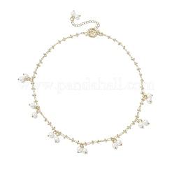 Латунные цепочки ручной работы с цепочкой из стеклянного жемчуга с кисточками для женщин&nbsp;NJEW-JN05292